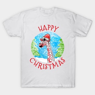 Christmas Giraffe Wildlife Xmas 2022 T-Shirt